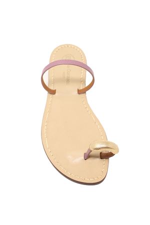 elegant flat mauve sandals Da Costanzo | FASCIACONANELLOMALVA